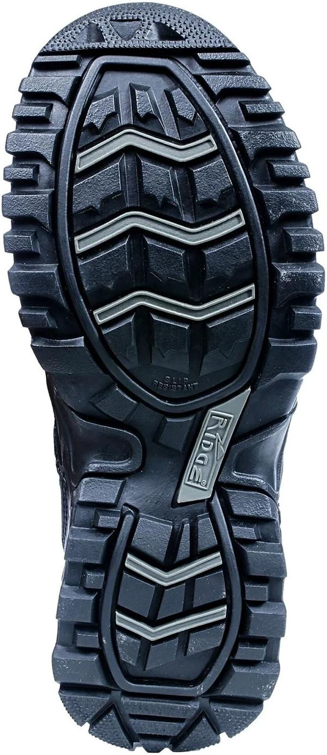 Alt view image 4 of 7 - Ridge Men 8" Waterproof Leather Non-Slip Tactical Military Work Black Shoe Boot - Size 7W