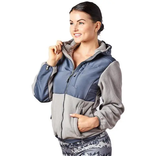 Alt view image 4 of 7 - Alta Women's Two-Tone Full-Zip Fleece Jacket - Light Grey/Steel - X-Large