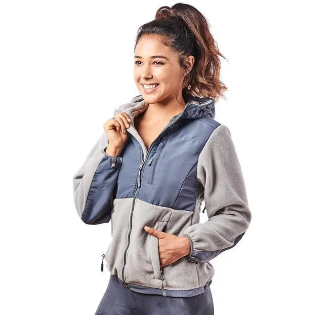 Alt view image 2 of 7 - Alta Women's Two-Tone Full-Zip Fleece Jacket - Light Grey/Steel - X-Large