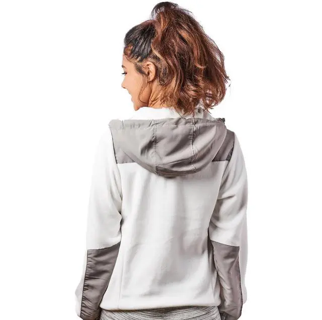 Alt view image 3 of 7 - Alta Women's Two-Tone Full-Zip Fleece Jacket - White/Light Grey - Large