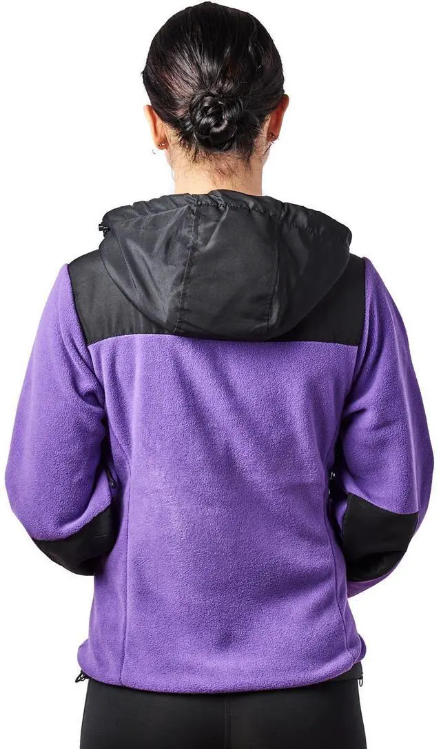 Alt view image 5 of 5 - Alta Women's Two-Tone Full-Zip Fleece Jacket - Purple/Black - X-Large