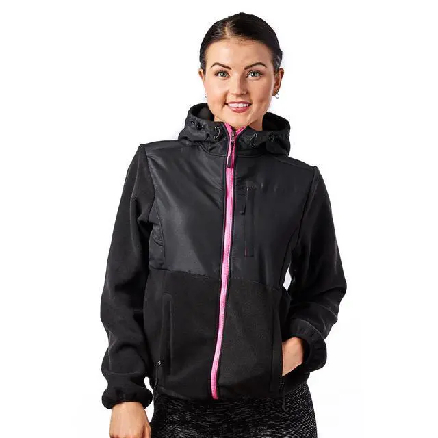 Alt view image 5 of 7 - Alta Women's Two-Tone Full-Zip Fleece Jacket - Black/Pink - X-Large
