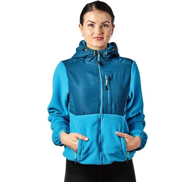Alt view image 4 of 7 - Alta Women's Two-Tone Full-Zip Fleece Jacket - Teal/Peacock - Medium