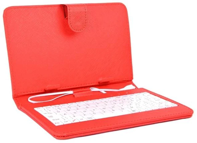Main image of Infinity Key Combo 8" Micro USB Interface Case and Keyboard with Strap - Red