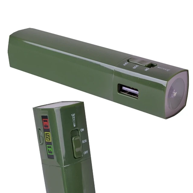 Alt view image 2 of 3 - Halo Pocket Power Starlight 3000 USB 2 Power Bank w/ Flashlight - Green