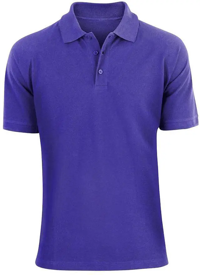 Main image of Alta Fashion Designer Mens Classic Fit Polo Short Sleeve Shirt, Royal Blue, M