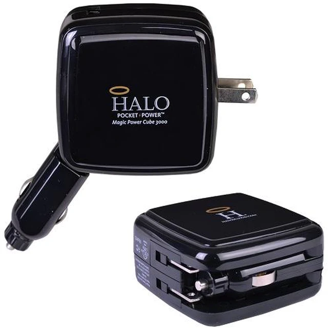 Main image of Halo Magic Power Cube 3000mAh High Capacity Electronics Wall Car Charger Black