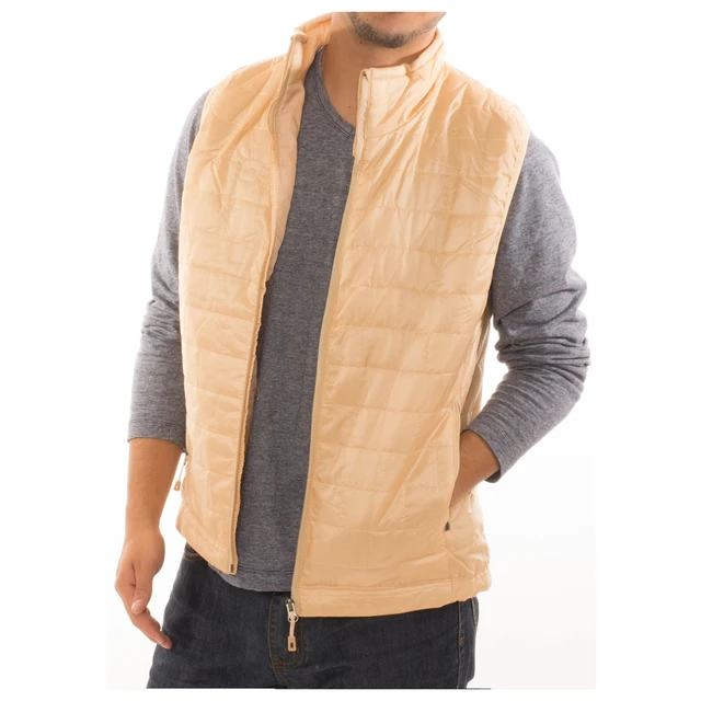 Alt view image 3 of 7 - Men's Puffer Quilted Water Repellent Full Zipper Packable Vest Jacket Coat - Cream - Large