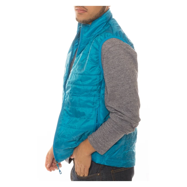 Alt view image 4 of 7 - Men's Puffer Quilted Water Repellent Full Zipper Packable Vest Jacket Coat - Teal - Small
