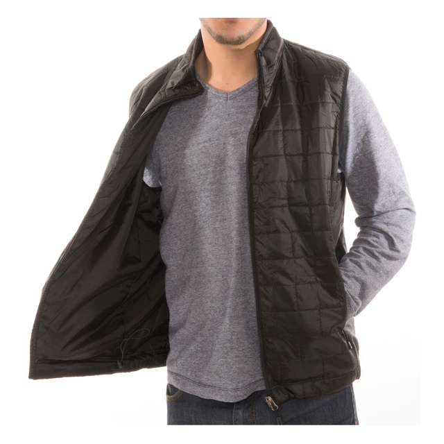 Alt view image 3 of 5 - Men's Puffer Quilted Water Repellent Full Zipper Packable Vest Jacket Coat - Black - Small