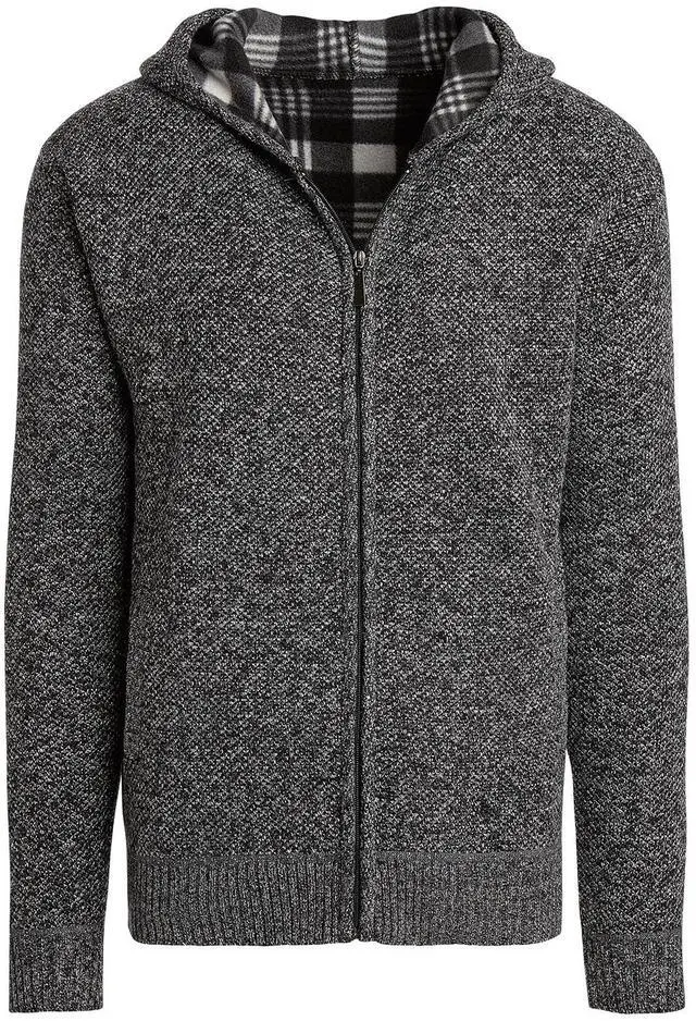 Main image of Alta Men's Fleece Lined Casual Full-Zip Pocket Sweater Jacket - Gray Hoodie -XXL