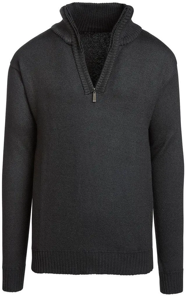 Main image of Alta Men's Casual Long Sleeve Half-Zip Mock Neck Sweater - Black Jacket - L