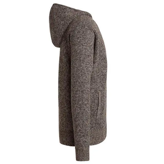 Alt view image 2 of 6 - Alta Men's Fleece Lined Casual Full-Zip Pocket Sweater Jacket - Brown Hoodie - S