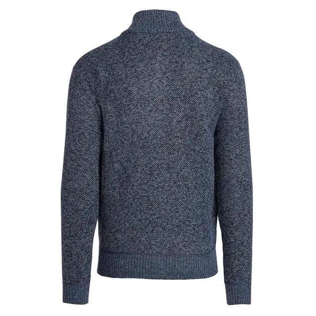 Alt view image 3 of 4 - Alta Men's Fleece Lined Casual Full-Zip Mock Neck Sweater-Light Blue Jacket -XXL