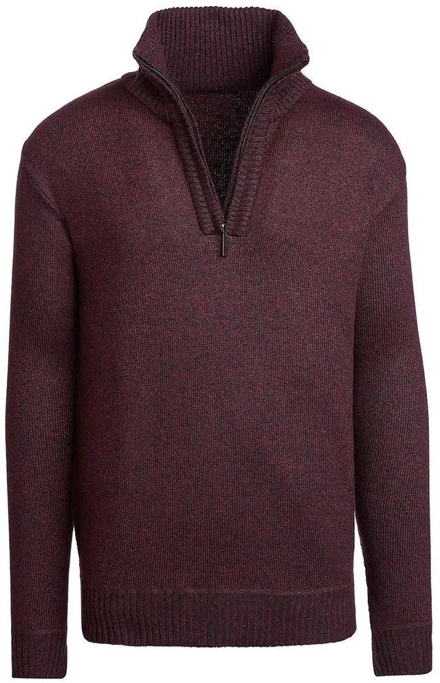Main image of Alta Men's Casual Long Sleeve Half-Zip Mock Neck Sweater - Red Jacket - XXL