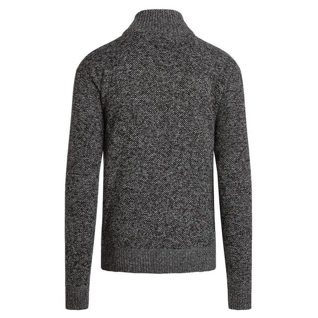 Alt view image 3 of 4 - Alta Men's Fleece Lined Casual Full-Zip Mock Neck Sweater - Dark Gray Jacket - S