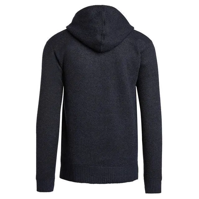 Alt view image 3 of 6 - Alta Men's Fleece Lined Casual Full-Zip Sweater Jacket - Navy Blue Hoodie - S