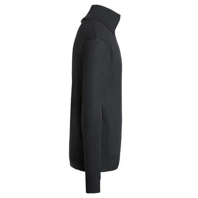 Alt view image 2 of 6 - Alta Men's Casual Long Sleeve Half-Zip Mock Neck Sweater - Black Jacket - L