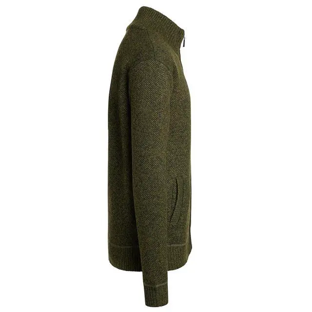 Alt view image 2 of 4 - Alta Men's Fleece Lined Casual Full-Zip Mock Neck Sweater - Green Jacket - S