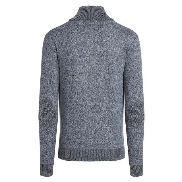 Alt view image 3 of 6 - Alta Men's Casual Long Sleeve Half-Zip Mock Neck Sweater - Blue Jacket - S