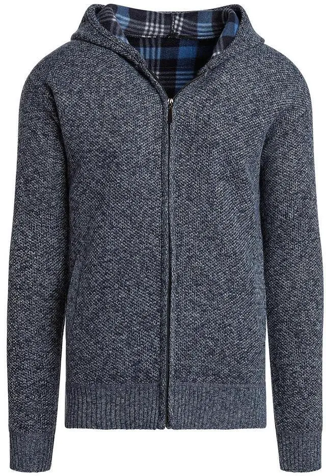 Main image of Alta Men's Fleece Lined Casual Full-Zip Sweater Jacket - Light Blue Hoodie - XXL