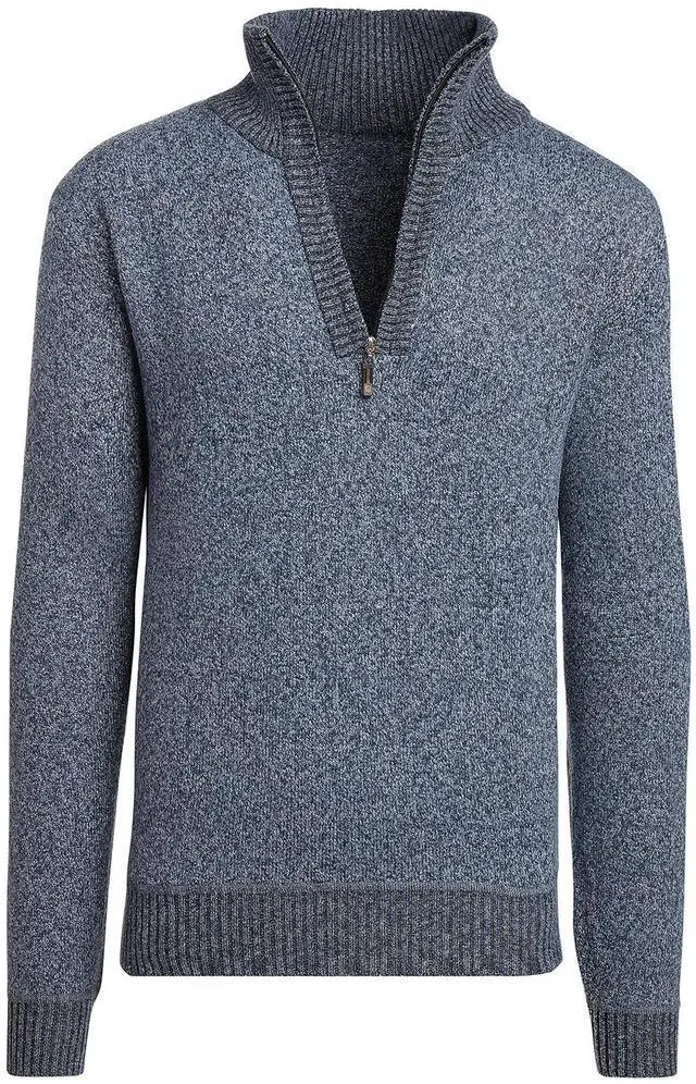 Main image of Alta Men's Casual Long Sleeve Half-Zip Mock Neck Sweater - Blue Jacket - S