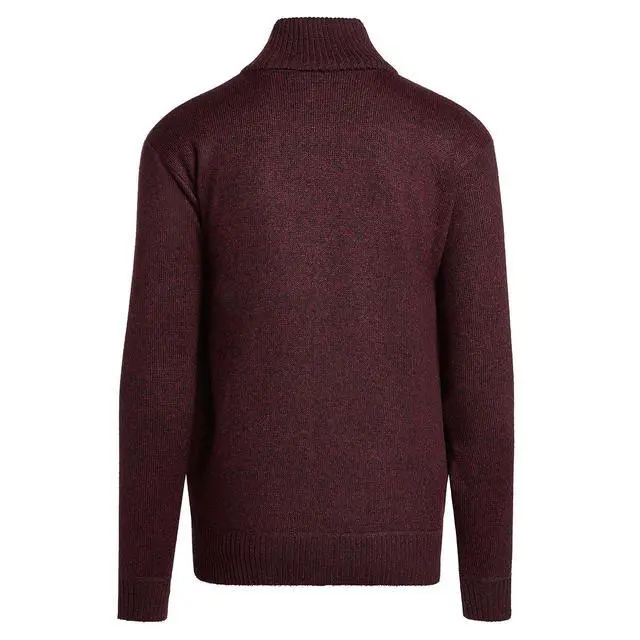 Alt view image 3 of 4 - Alta Men's Fleece Lined Casual Full-Zip Mock Neck Sweater - Red Jacket - S