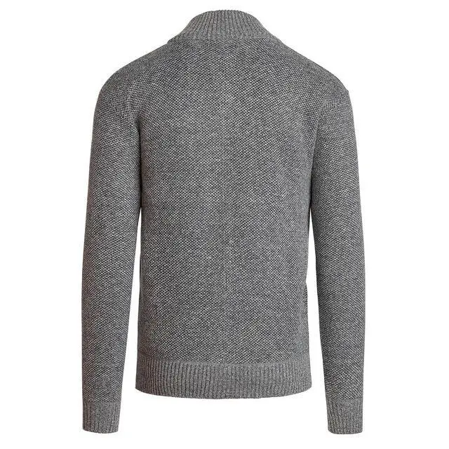 Alt view image 3 of 4 - Alta Men's Fleece Lined Casual Full-Zip Mock Neck Sweater - Light Gray Jacket -S