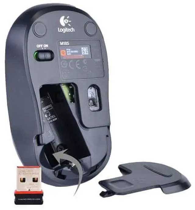 Alt view image 2 of 2 - Logitech M185 2.4GHz 3 Button Wireless USB Optical Scroll Mouse - Vivid Purple