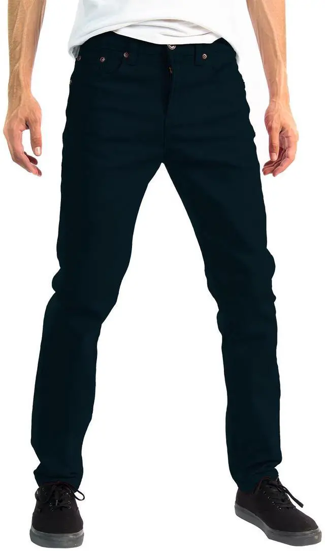 Main image of Alta Designer Fashion Mens Slim Fit Skinny Denim Jeans - Navy - Size 34