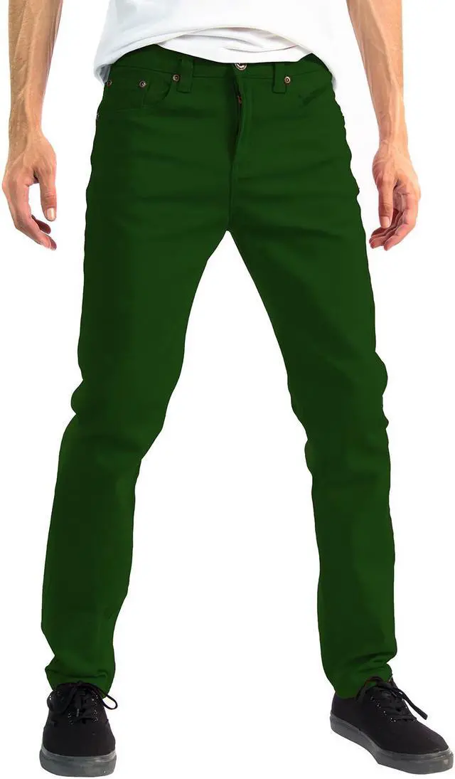 Main image of Alta Designer Fashion Mens Slim Fit Skinny Denim Jeans - Green - Size 32