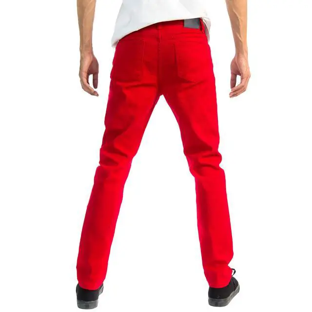 Alt view image 2 of 7 - Alta Designer Fashion Mens Slim Fit Skinny Denim Jeans - Red - Size 36