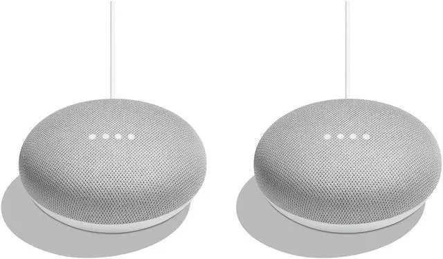 Alt view image 4 of 8 - 2 Pack Google Home Mini Personal Home Assistant Digital Media Streamer - Chalk