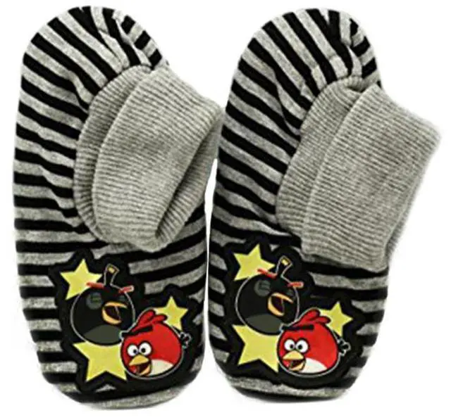 Main image of Angry Birds "SQUAK AMONGST YOURSELVES" Slipper Stripe Socks - Size 2 - 3 M/L