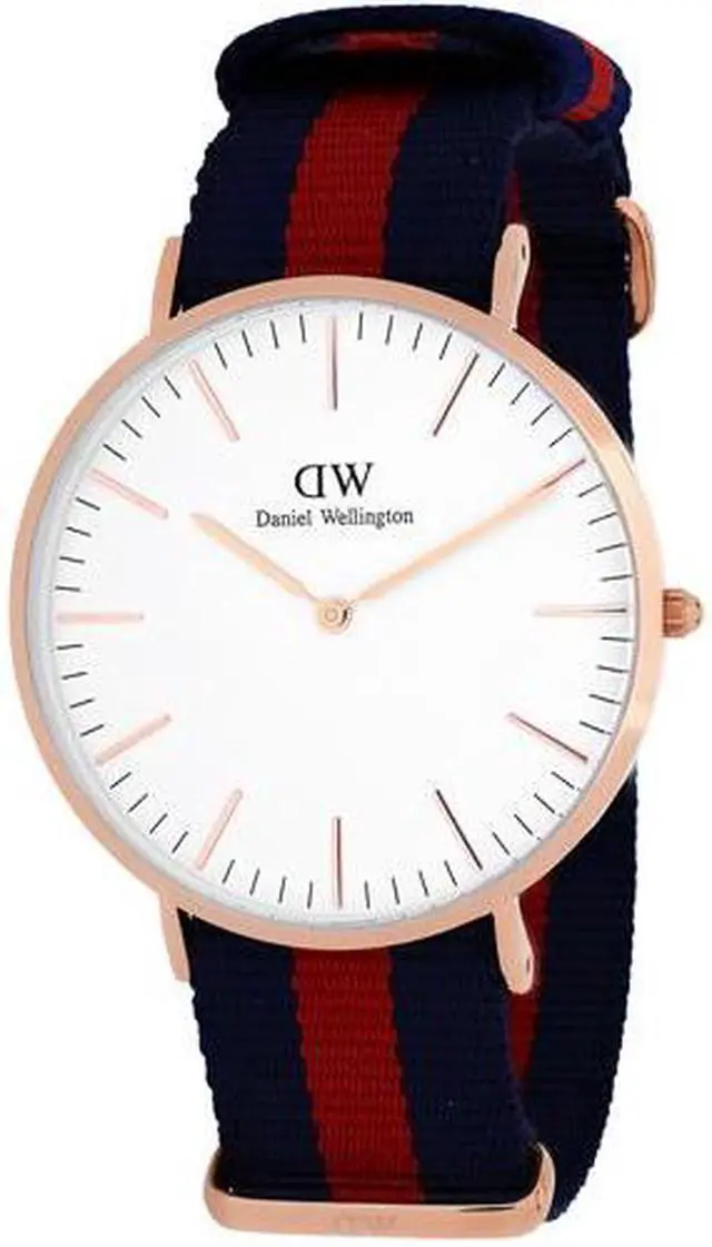 Alt view image 15 of 17 - Daniel Wellington Classic Oxford Gold Tone Red Blue Mens Watch 0101DW