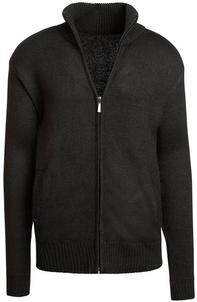 Main image of Alta Men's Casual Long Sleeve Full-Zip Mock Neck Sweater - Black Jacket - XL