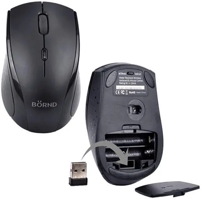 Alt view image 3 of 9 - Bornd M610 Water Resistant 104 Key Wireless Keyboard and Optical Mouse Kit