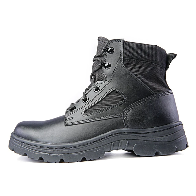 Alt view image 3 of 6 - Ridge Footwear Men's 6" Leather Non-Slip Tactical Military Work Boot Black 4205