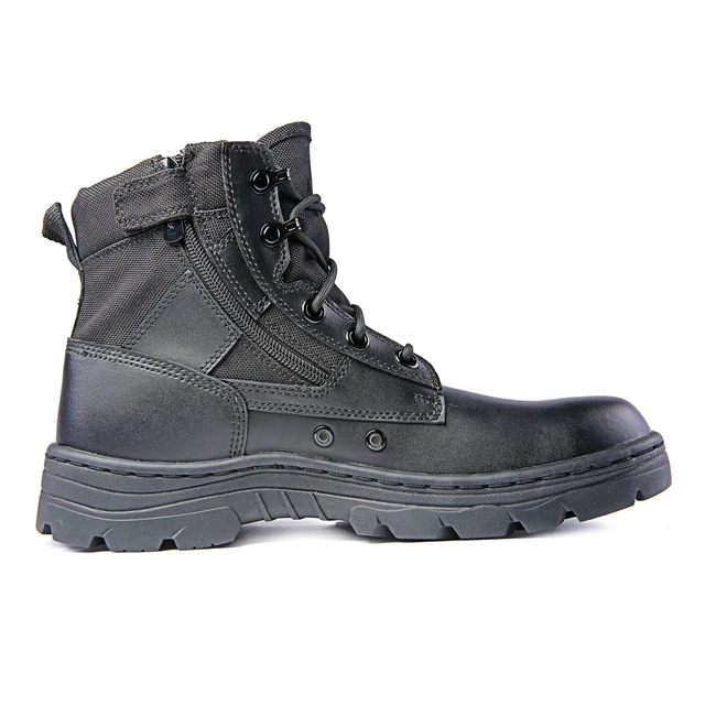 Alt view image 4 of 6 - Ridge Footwear Men's 6" Leather Non-Slip Tactical Military Work Boot Black 4205