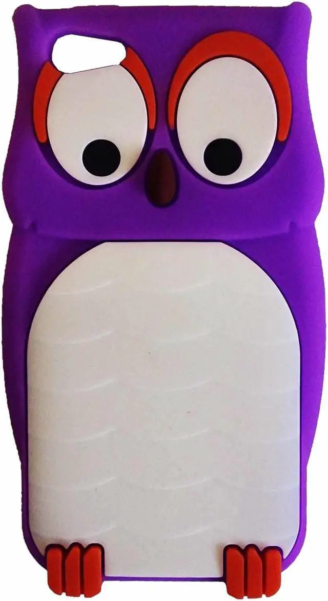 Main image of Hype Apple iPhone 5 Silicone Non Slip Protective Skin Cover Cell Phone Case Purple Owl