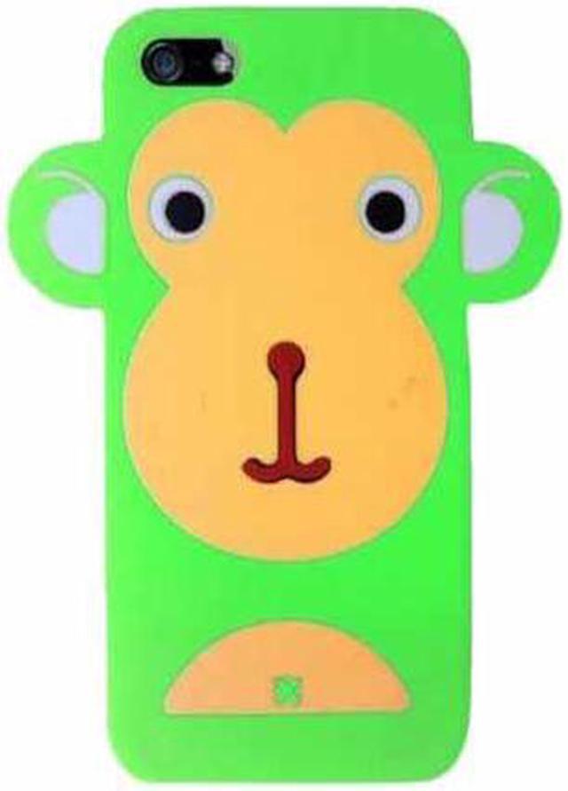 Main image of Hype Apple iPhone 5 Silicone Non Slip Protective Skin Cover Cell Phone Case - Green Monkey