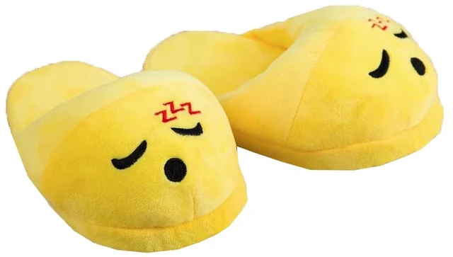 Main image of Emojeez Anti-Slip House Soft Plush Emoji Characters Slippers Indoor Shoes - Sleeping Face Emoji
