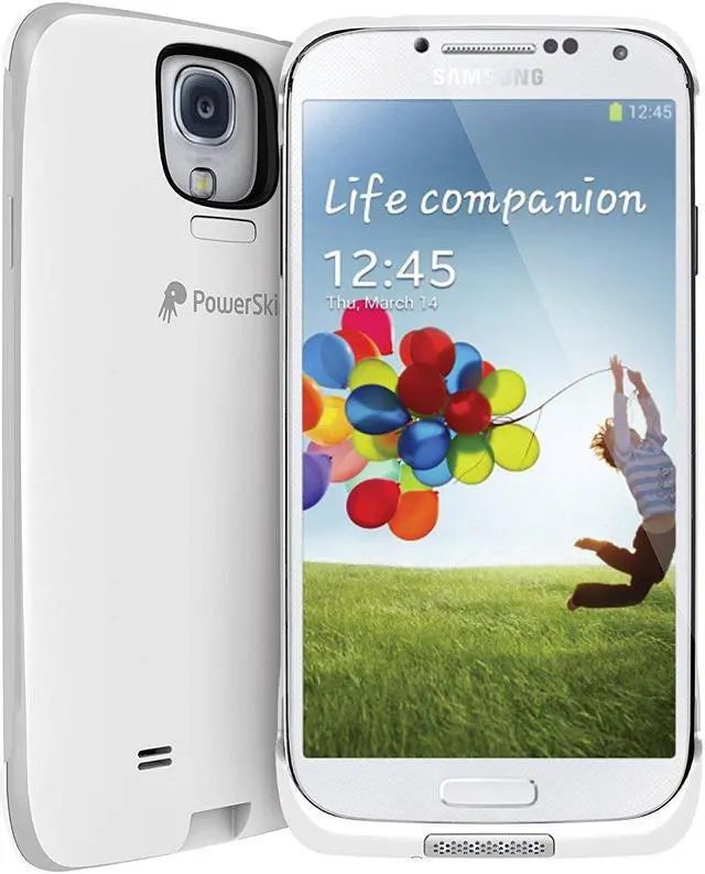 Main image of PowerSkin Spare 1600mAh Rechargeable Extended Battery Case for Samsung Galaxy S4 - White