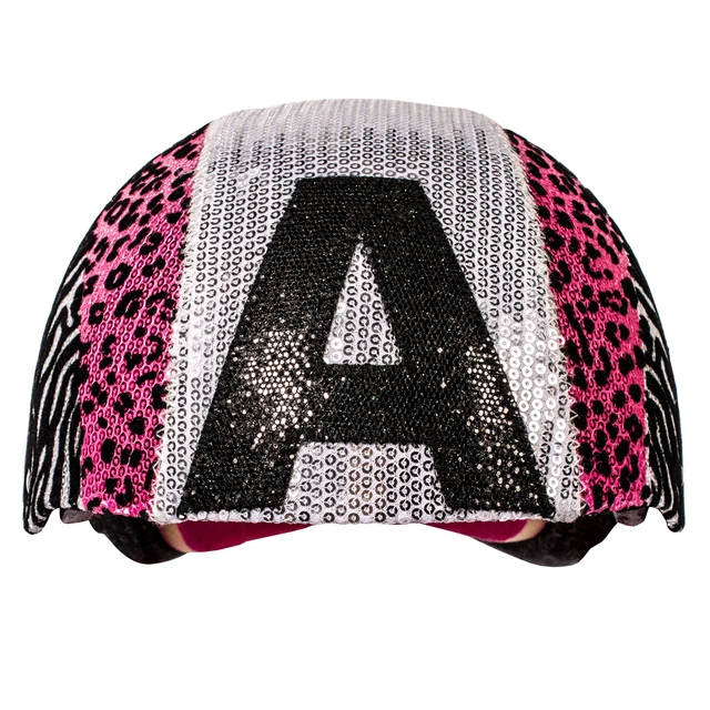 Alt view image 2 of 4 - Raskullz Glam Gear "A" Kids Bike Helmet Silver Sequins Zebra Pink Leopard Print for Cycling, One Size