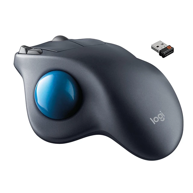 Alt view image 2 of 6 - Logitech M570 2.4GHz Wireless USB 5 Button Laser Trackball Ergonomic Mouse Gray