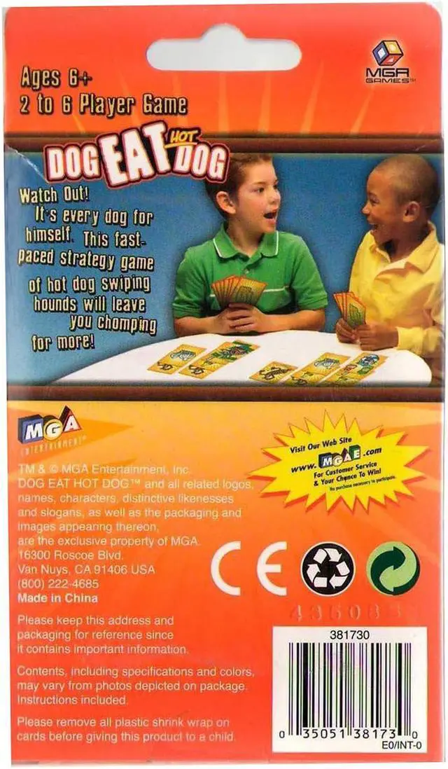 Alt view image 2 of 4 - Dog Eat Hot Dog Game 118 Card Set with Instructions 2-6 Players, Ages 6 and Up