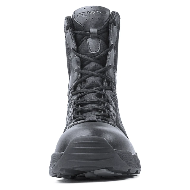 Alt view image 2 of 7 - Ridge Men's 8" Waterproof Leather Tactical Military Work Boots Black Non-Slip