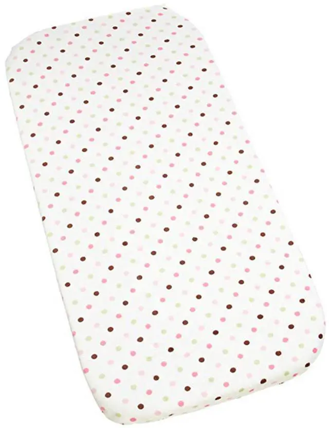 Main image of Carters Super Soft Printed Changing Pad Cover 100% Polyester - Pink/Green Dot
