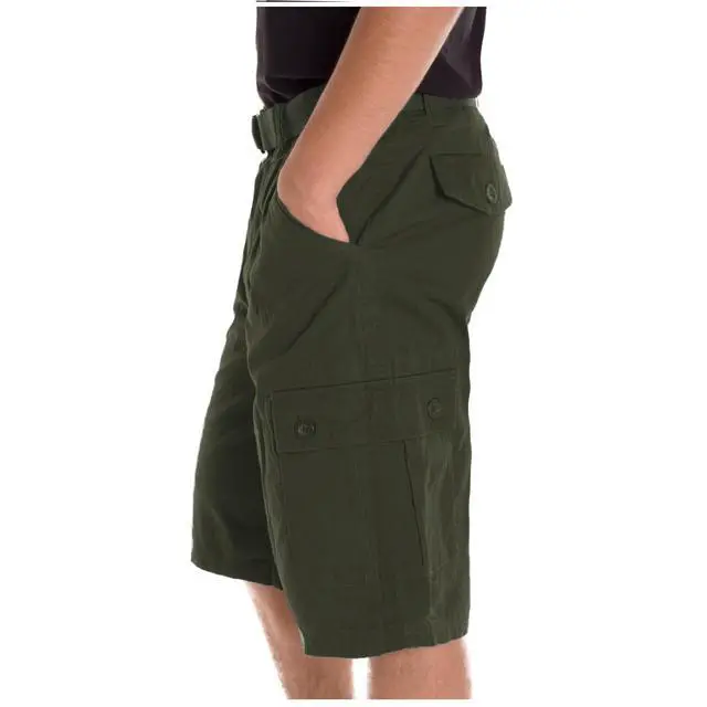 Alt view image 2 of 6 - Alta Designer Fashion Men's Cargo Shorts, Twill Belt Included - Green Size 32