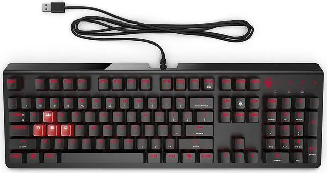 Main image of HP Omen 1100 Illuminated USB Wired Mechanical Gaming Keyboard w/ Red LED's